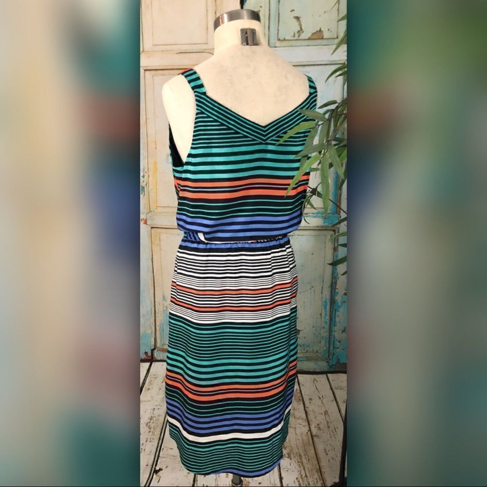 Merona Multicolored Striped Tie Waist Dress - Picture 7 of 8